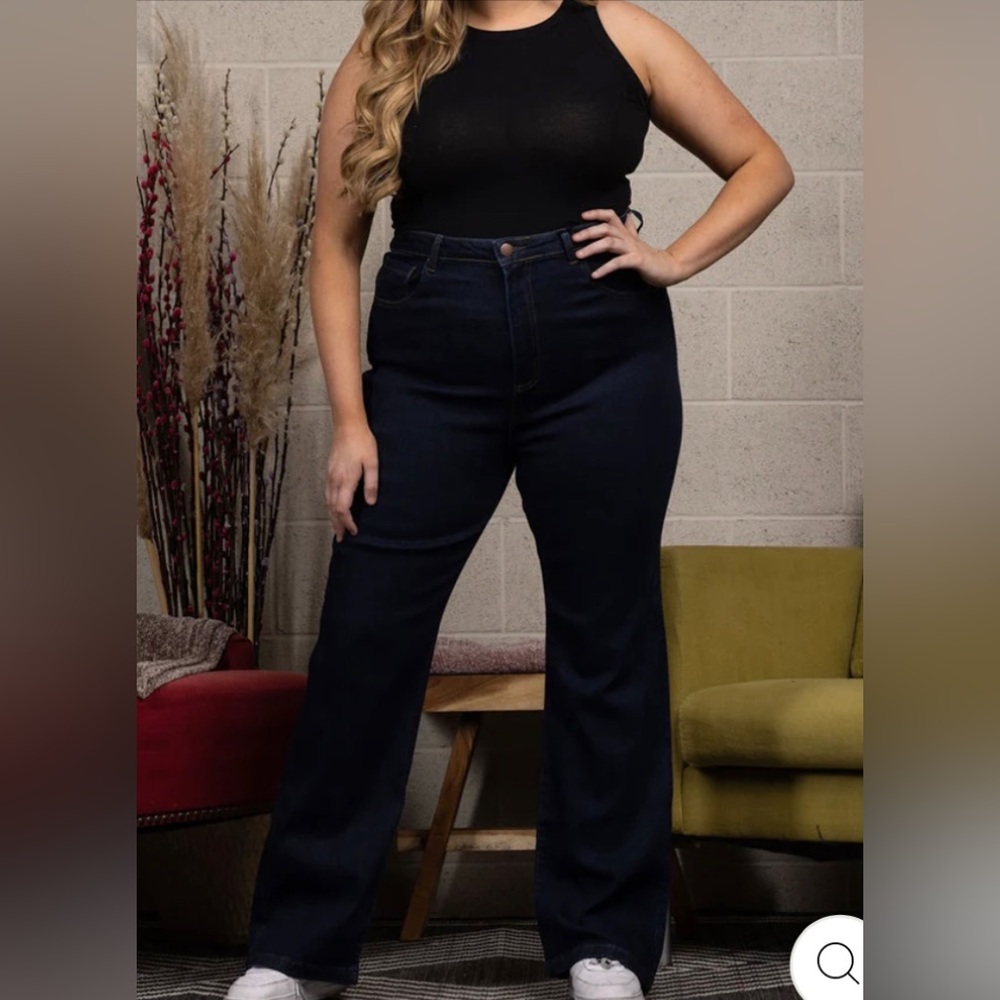 Women's High Waist Plus Size Jeans Curvy Bootcut Denim Jeans Pants Y2K Bohemian